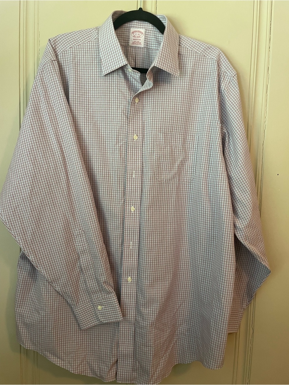Brooks Brothers Blue and White Windowpane Dress Shirt